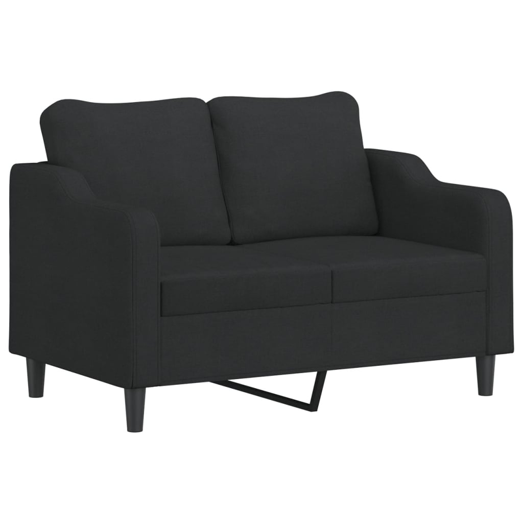 Kétszemélyes fekete szövetkanapé 120 cm Kétszemélyes fekete szövetkanapé 120 cm