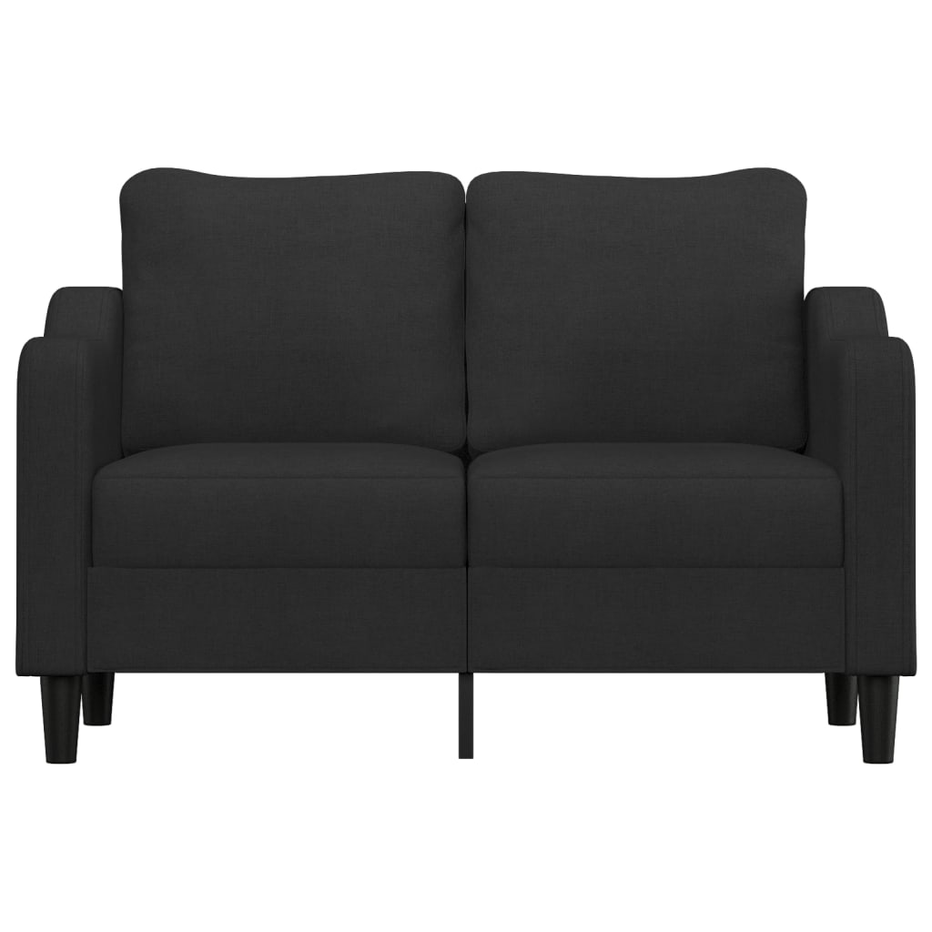 Kétszemélyes fekete szövetkanapé 120 cm Kétszemélyes fekete szövetkanapé 120 cm