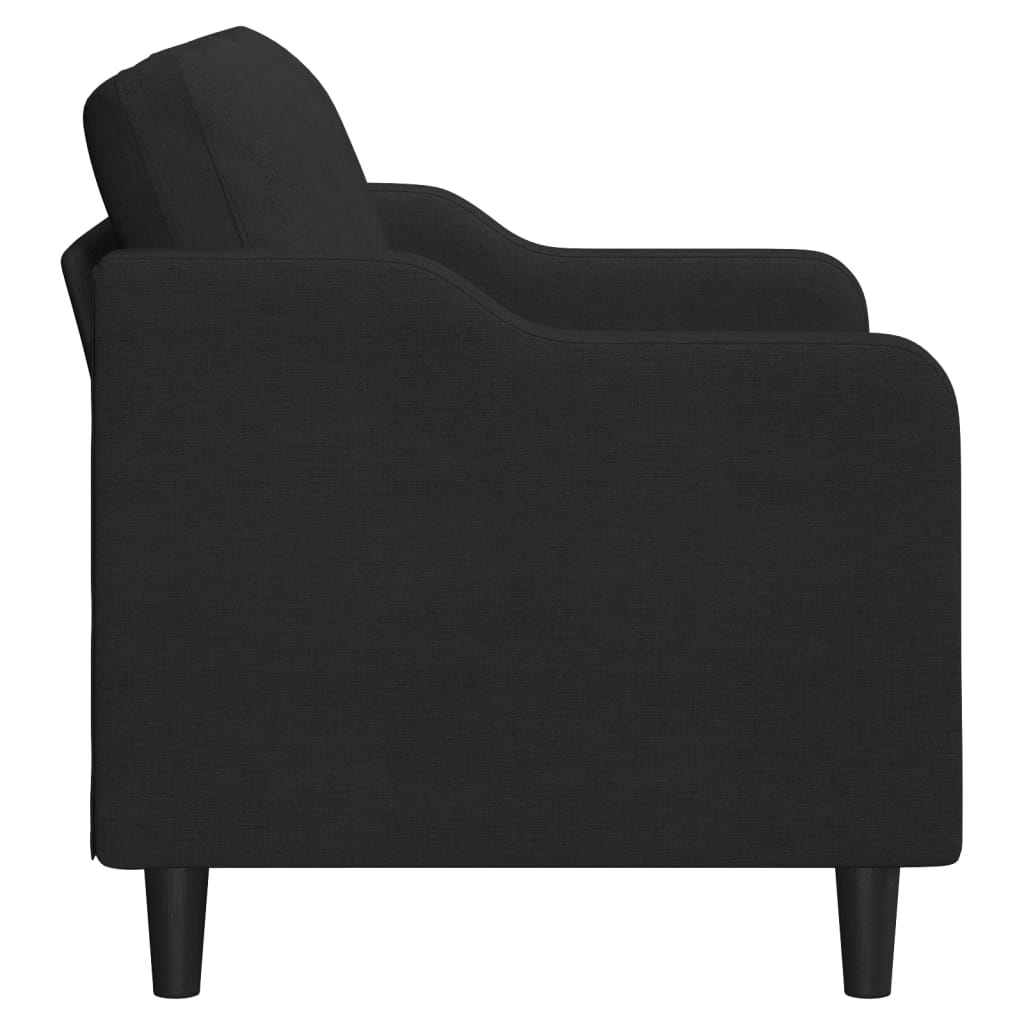 Kétszemélyes fekete szövetkanapé 120 cm Kétszemélyes fekete szövetkanapé 120 cm