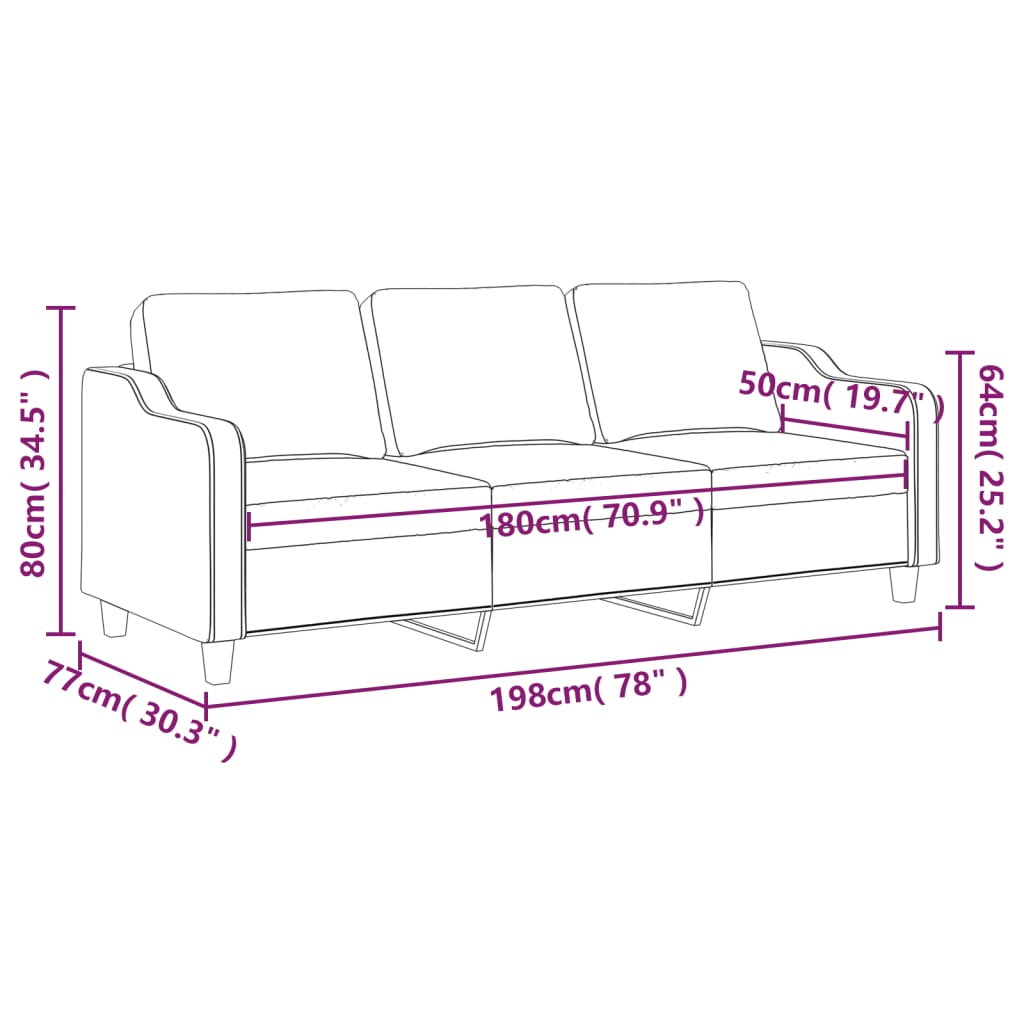 3 személyes sötétszürke szövet kanapé 180 cm 3 személyes sötétszürke szövet kanapé 180 cm