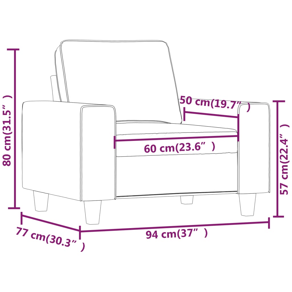 Barna szövet kanapéfotel 60 cm