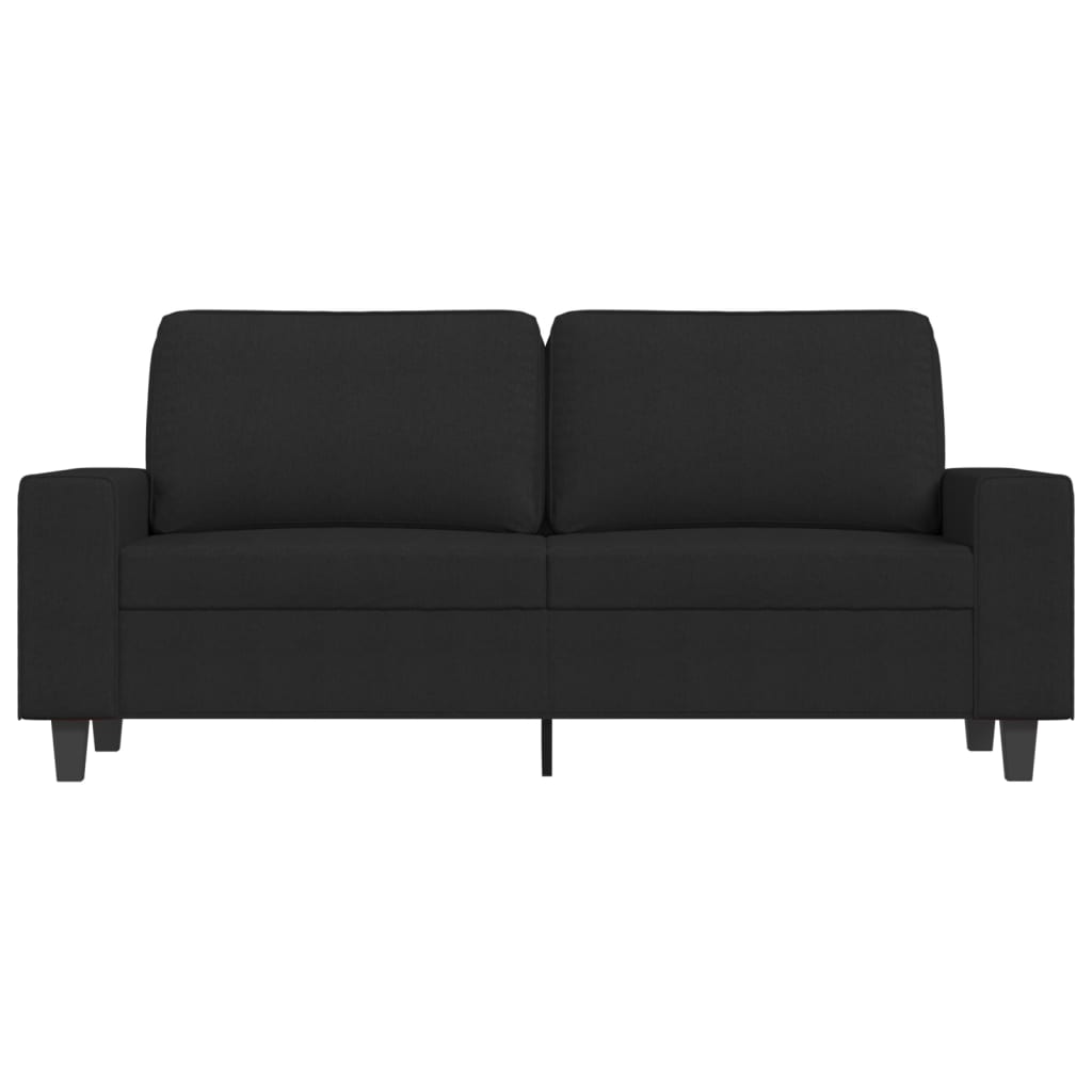 Kétszemélyes fekete szövetkanapé 140 cm Kétszemélyes fekete szövetkanapé 140 cm