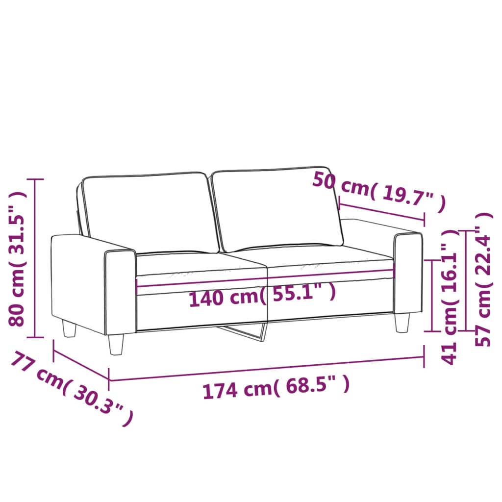 Kétszemélyes fekete szövetkanapé 140 cm Kétszemélyes fekete szövetkanapé 140 cm