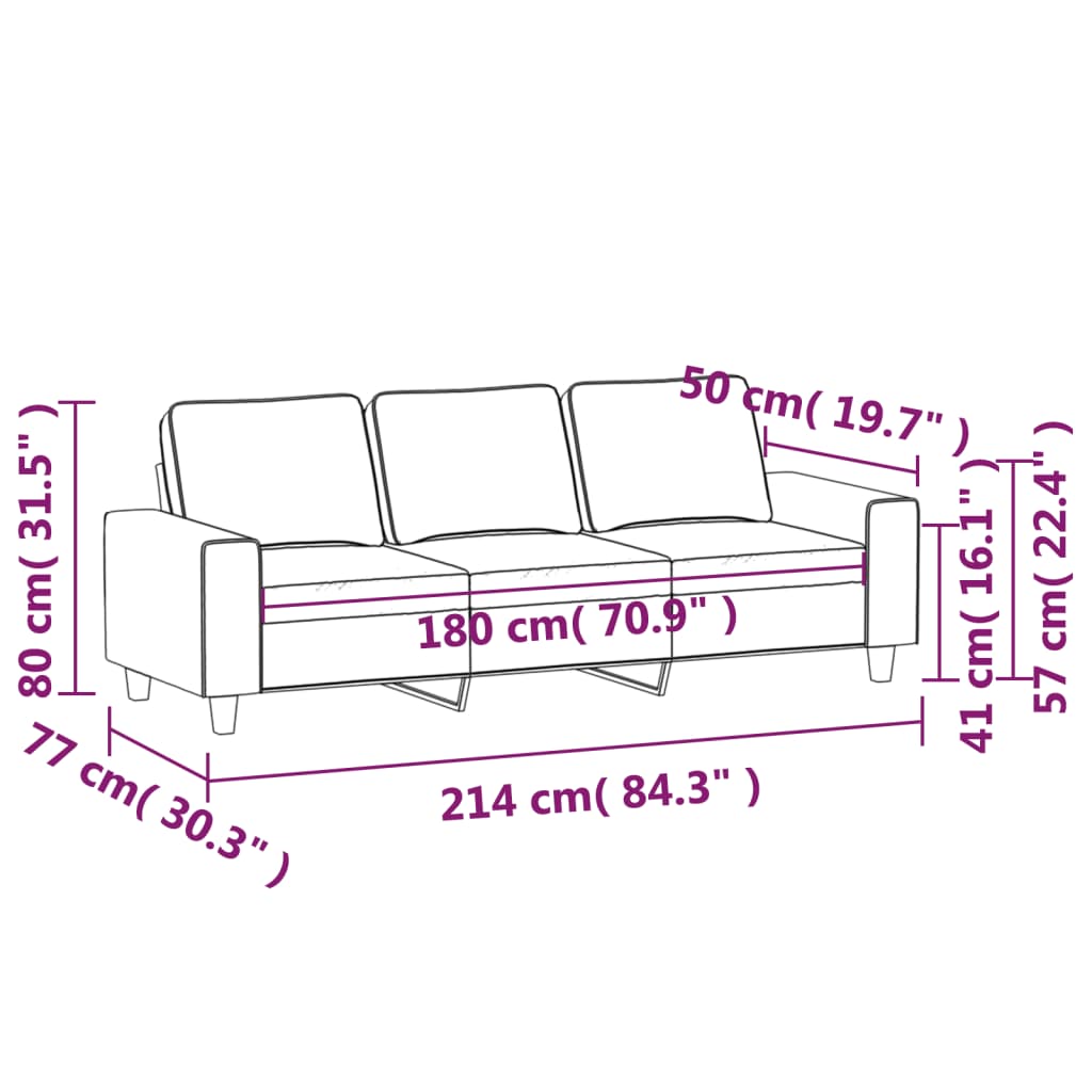 3 személyes barna szövetkanapé 180 cm