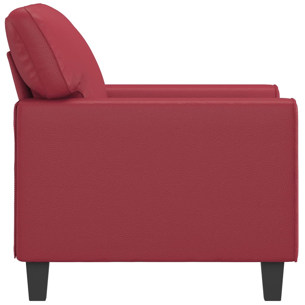 Bordó műbőr kanapéfotel 60 cm