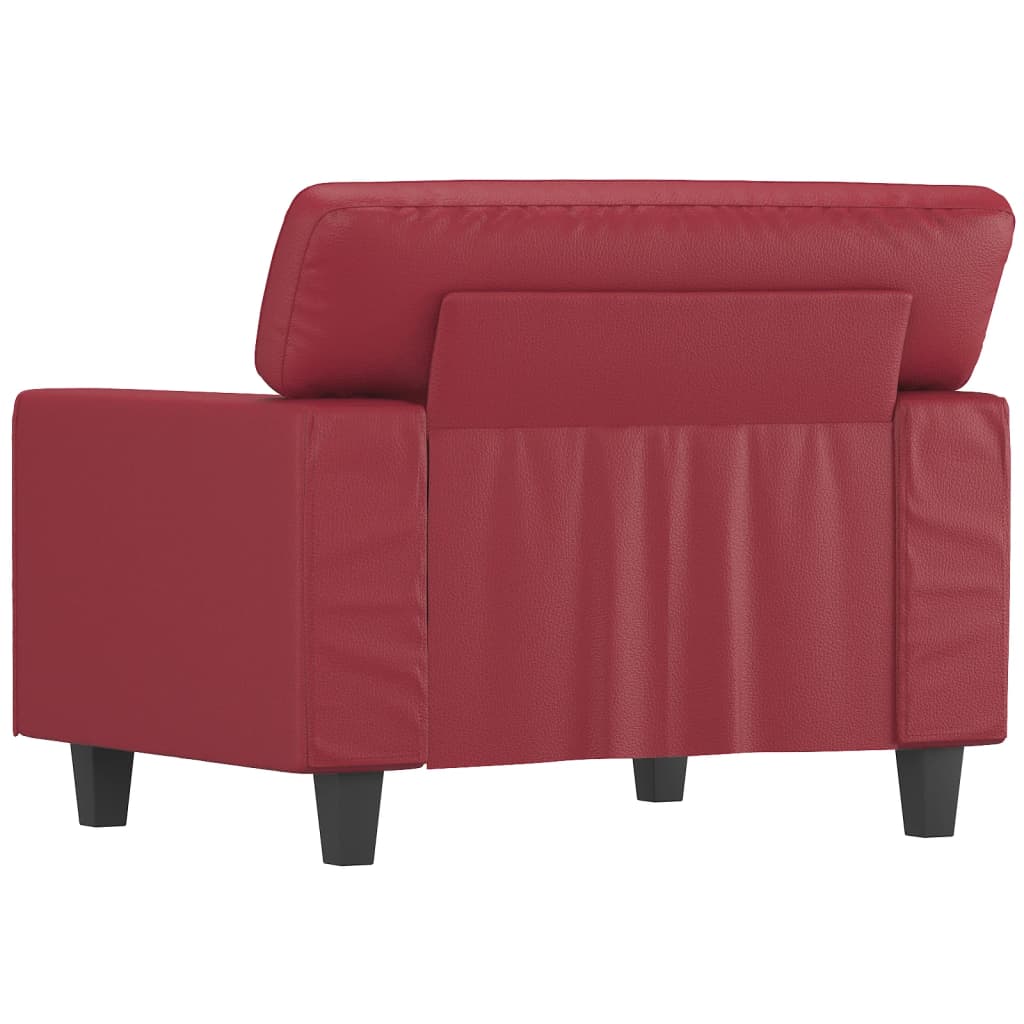 Bordó műbőr kanapéfotel 60 cm