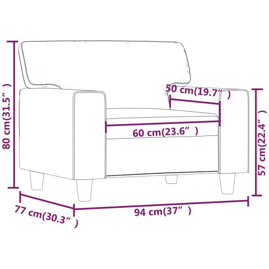 Bordó műbőr kanapéfotel 60 cm