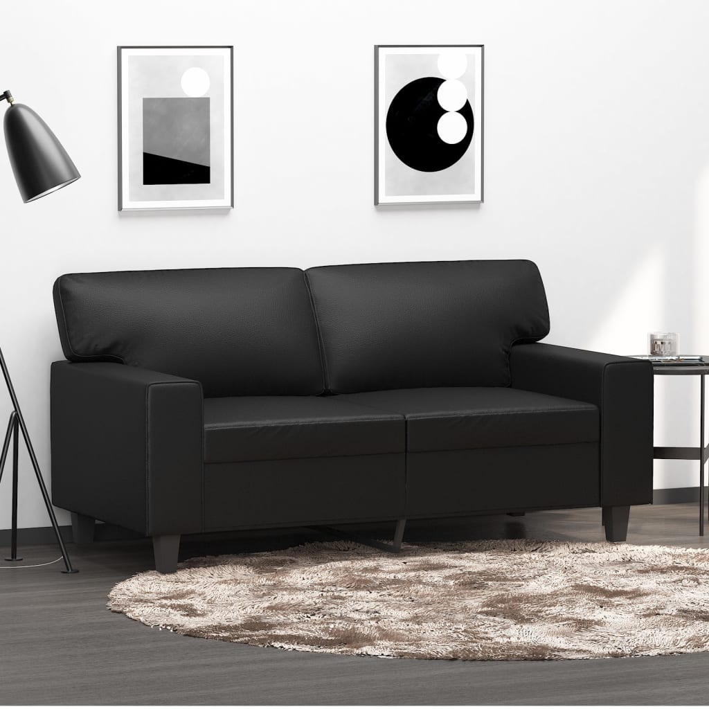 2 személyes fekete műbőr kanapé 120 cm 2 személyes fekete műbőr kanapé 120 cm
