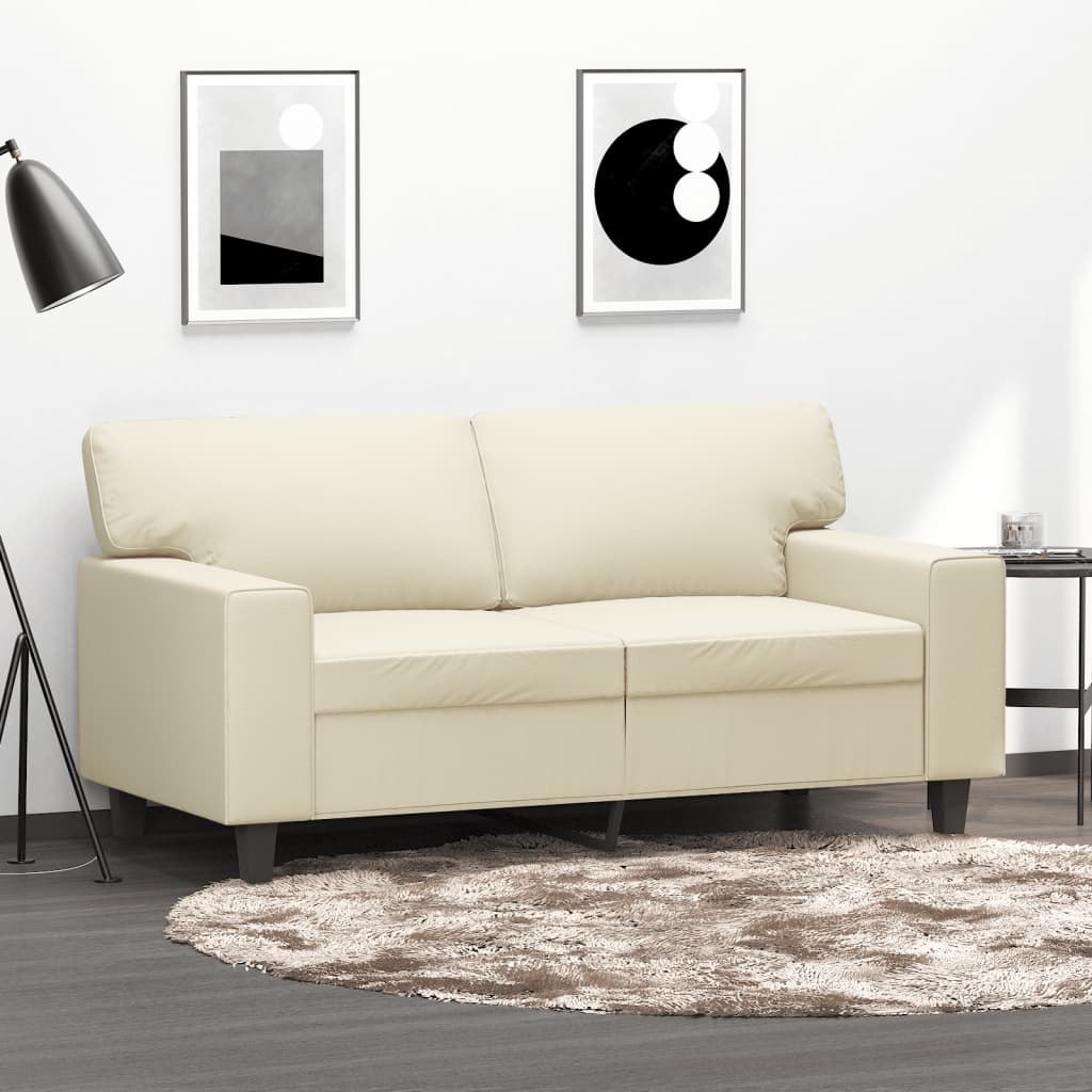 2 személyes krémszínű műbőr kanapé 120 cm 2 személyes krémszínű műbőr kanapé 120 cm