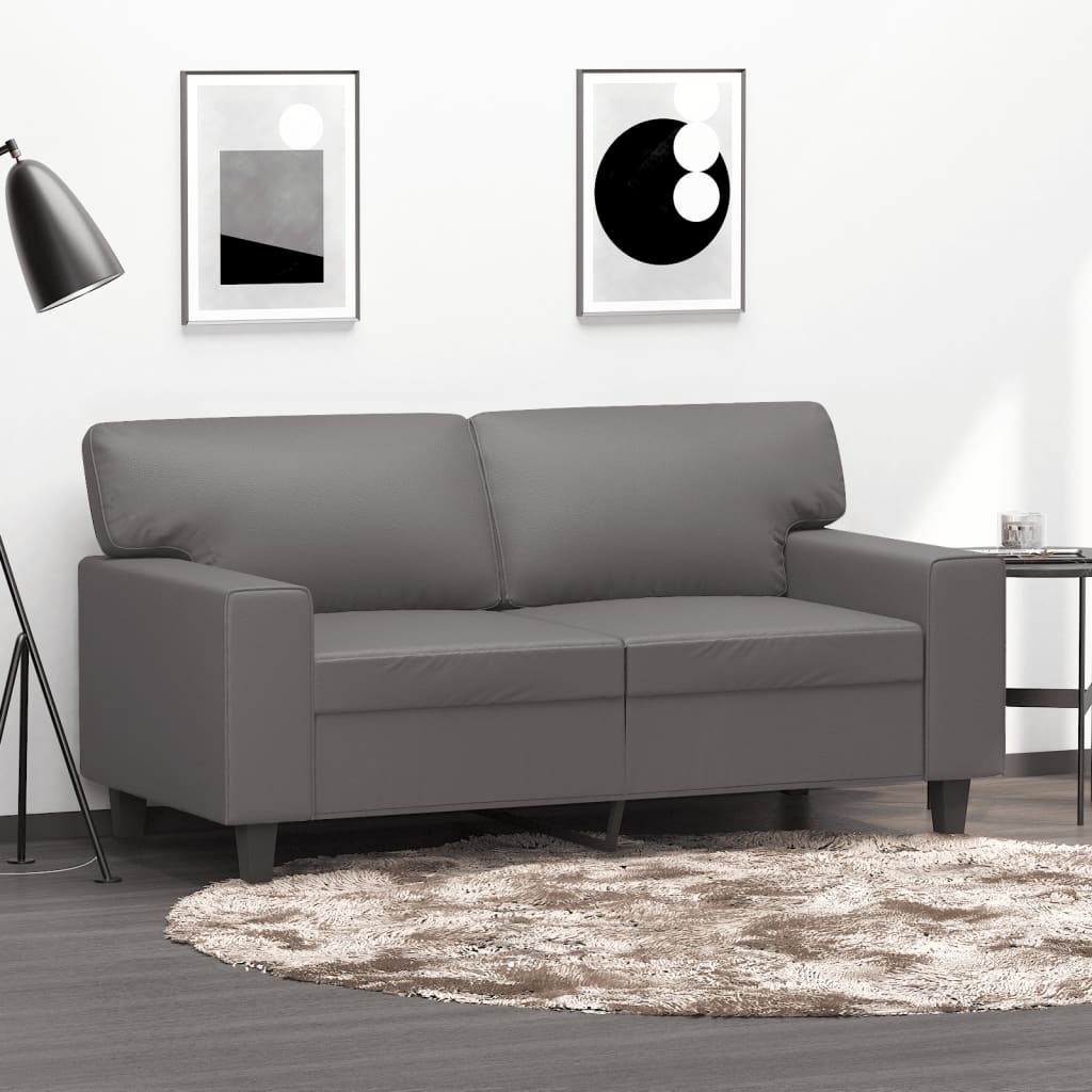 2 személyes szürke műbőr kanapé 120 cm 2 személyes szürke műbőr kanapé 120 cm