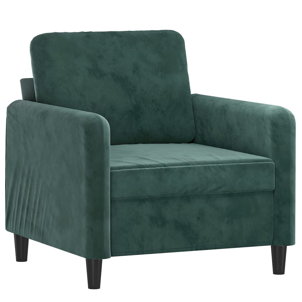 Sötétzöld bársony kanapéfotel 60 cm Sötétzöld bársony kanapéfotel 60 cm