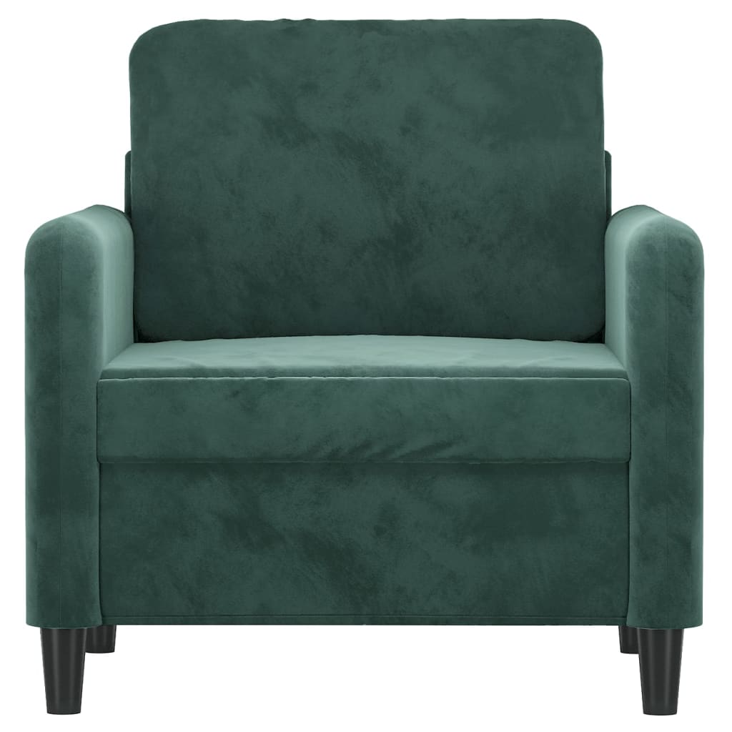 Sötétzöld bársony kanapéfotel 60 cm Sötétzöld bársony kanapéfotel 60 cm
