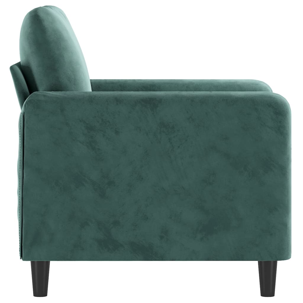 Sötétzöld bársony kanapéfotel 60 cm Sötétzöld bársony kanapéfotel 60 cm