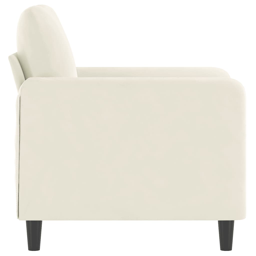 Krémszínű bársony kanapéfotel 60 cm Krémszínű bársony kanapéfotel 60 cm