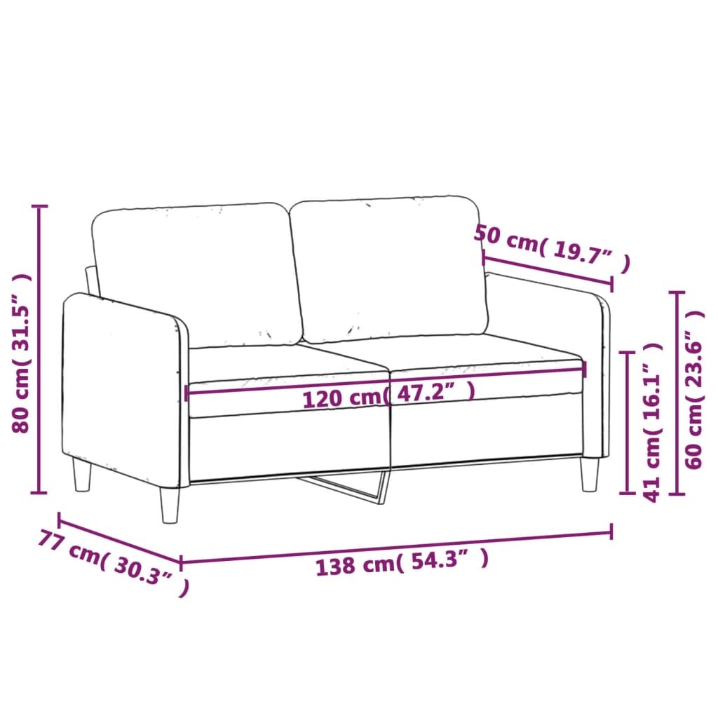 Kétszemélyes rózsaszín bársony kanapé 120 cm