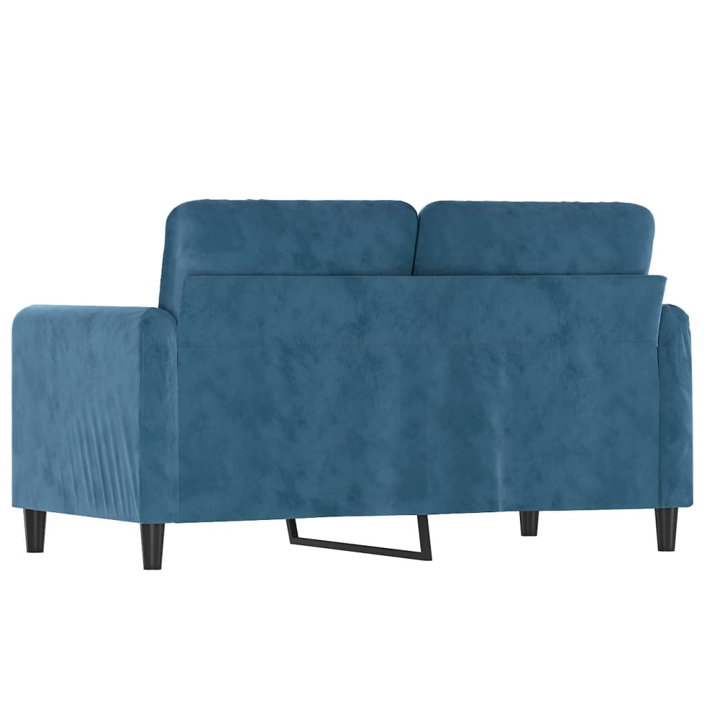 Kétszemélyes kék bársony kanapé 120 cm