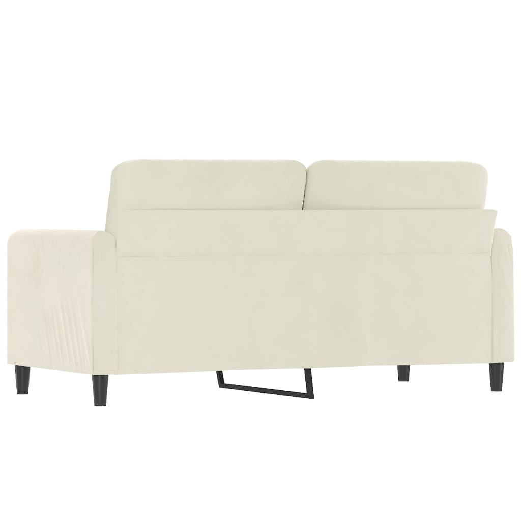 Kétszemélyes krémszínű bársony kanapé 140 cm Kétszemélyes krémszínű bársony kanapé 140 cm
