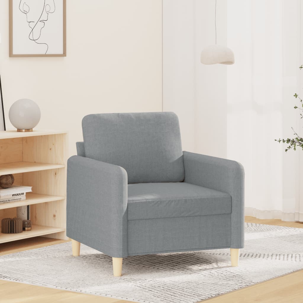 Világosszürke szövet kanapéfotel 60 cm Világosszürke szövet kanapéfotel 60 cm