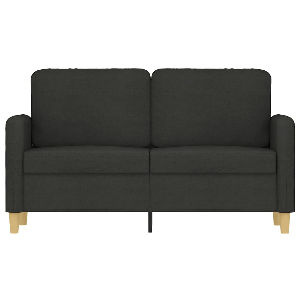 Kétszemélyes fekete szövetkanapé 120 cm
