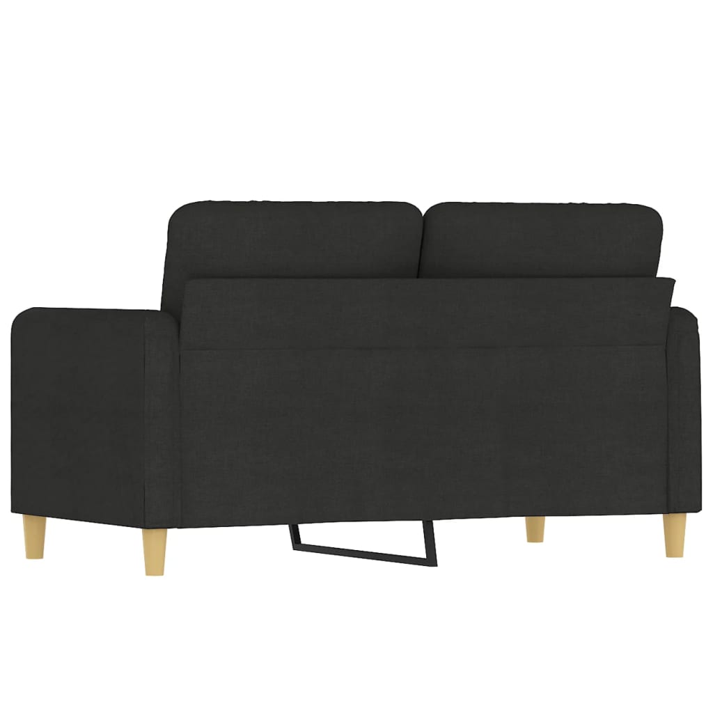 Kétszemélyes fekete szövetkanapé 120 cm