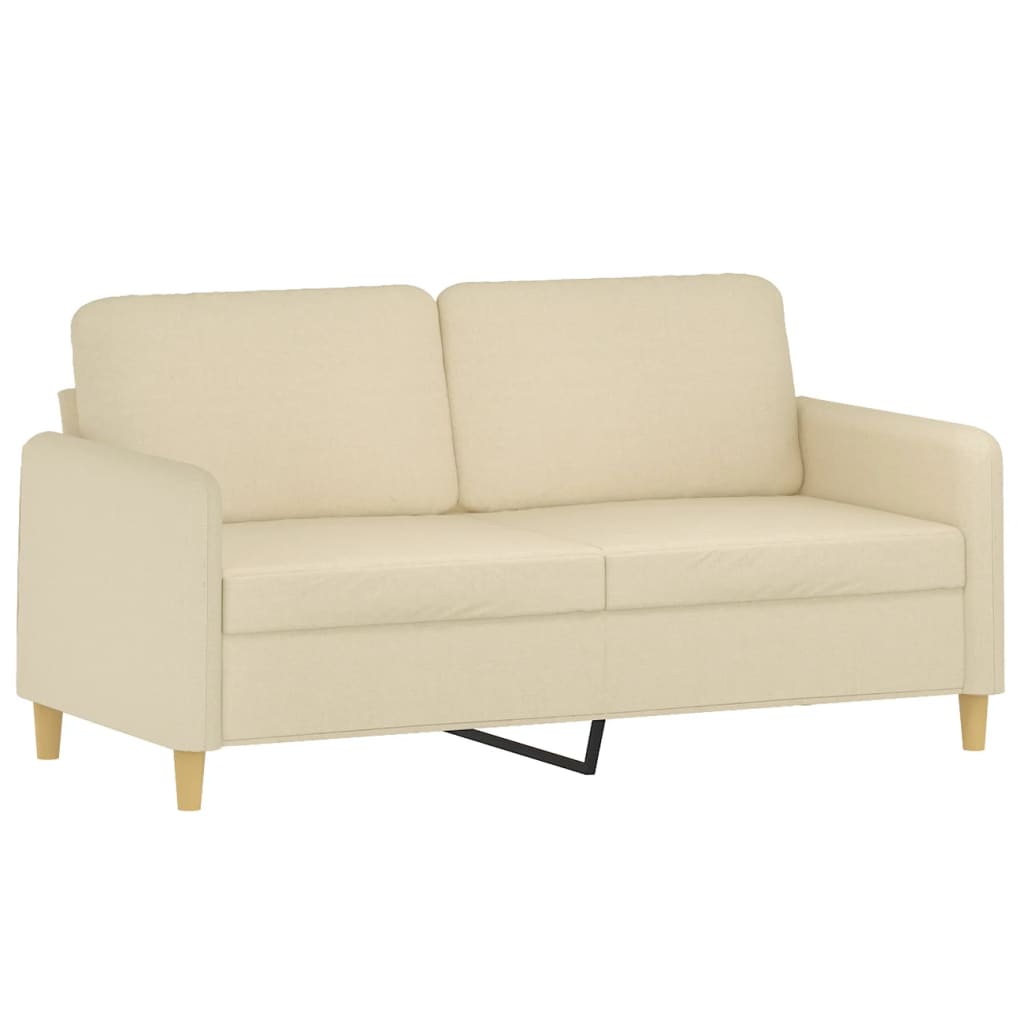 Kétszemélyes krémszínű szövetkanapé 140 cm