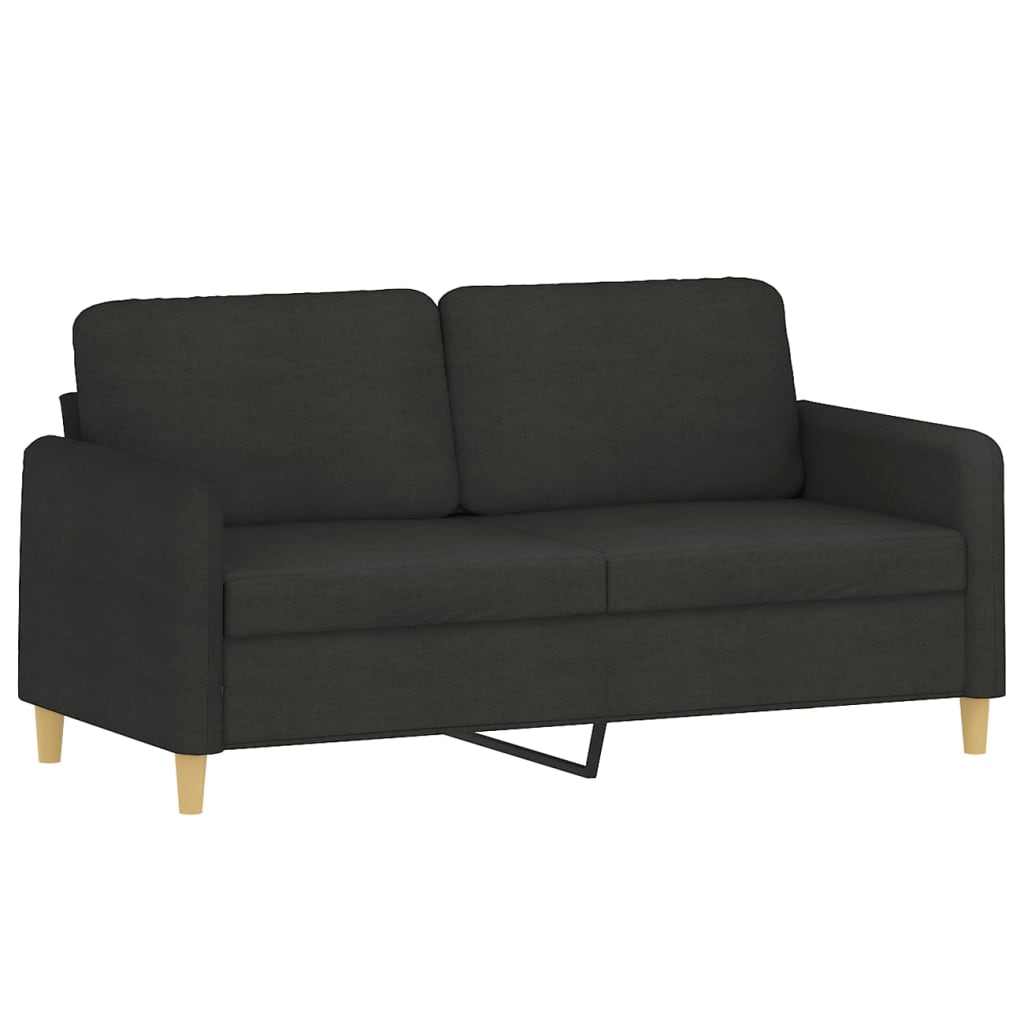 Kétszemélyes fekete szövetkanapé 140 cm Kétszemélyes fekete szövetkanapé 140 cm