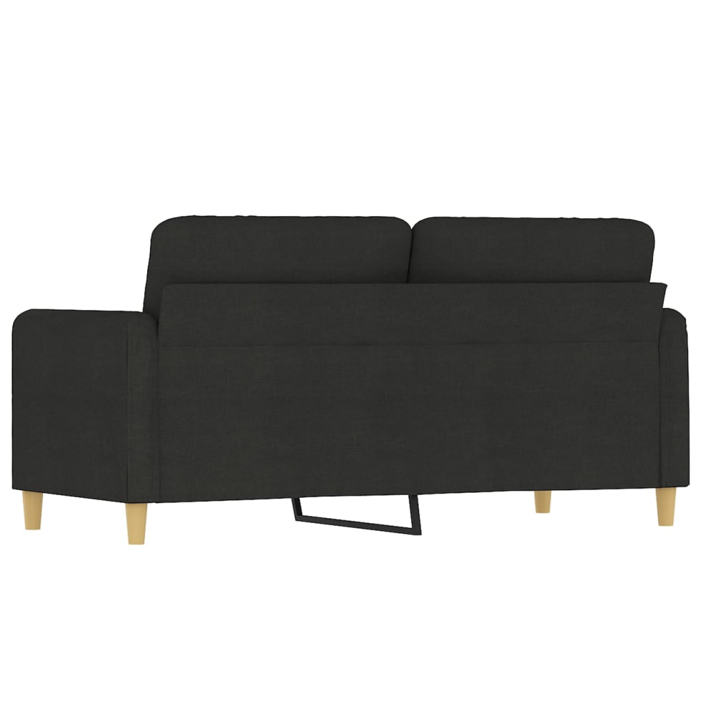 Kétszemélyes fekete szövetkanapé 140 cm Kétszemélyes fekete szövetkanapé 140 cm