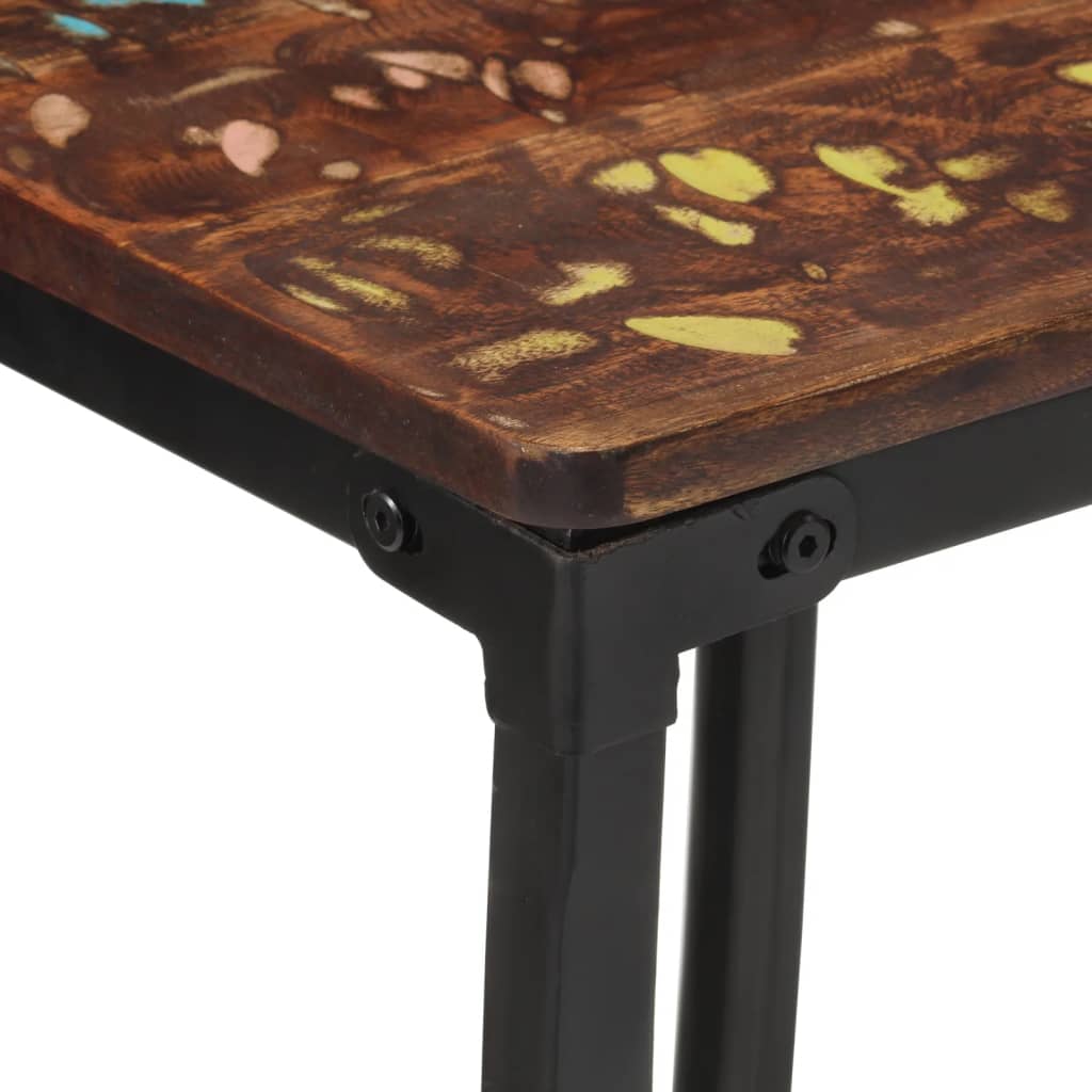 2 db tömör újrahasznosított fa bárszék