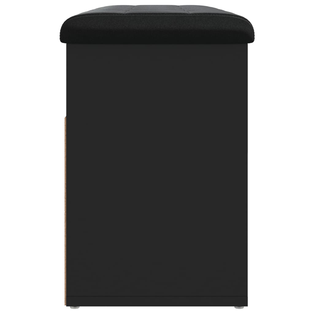 Fekete szerelt fa cipőtároló pad 82 x 32 x 45,5 cm