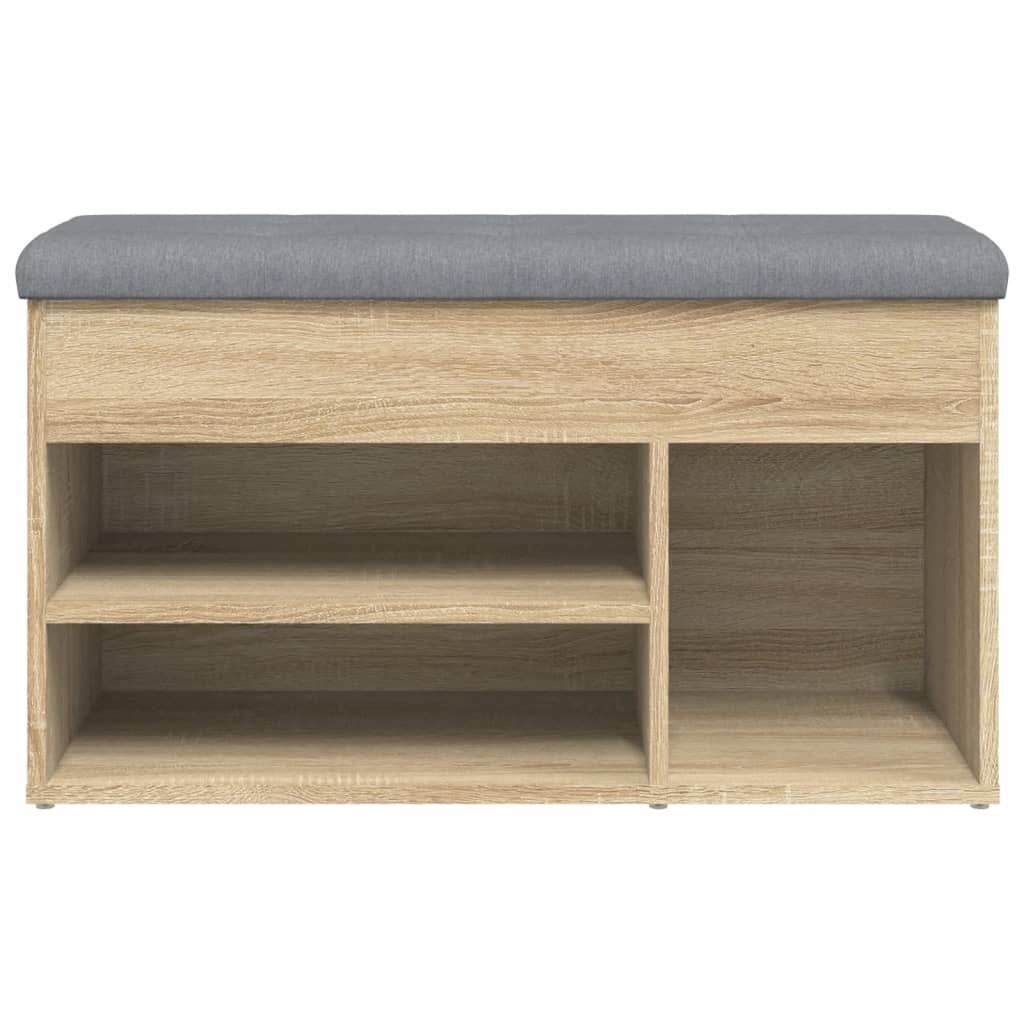 Sonoma tölgy színű szerelt fa cipőtároló pad 82 x 32 x 45,5 cm