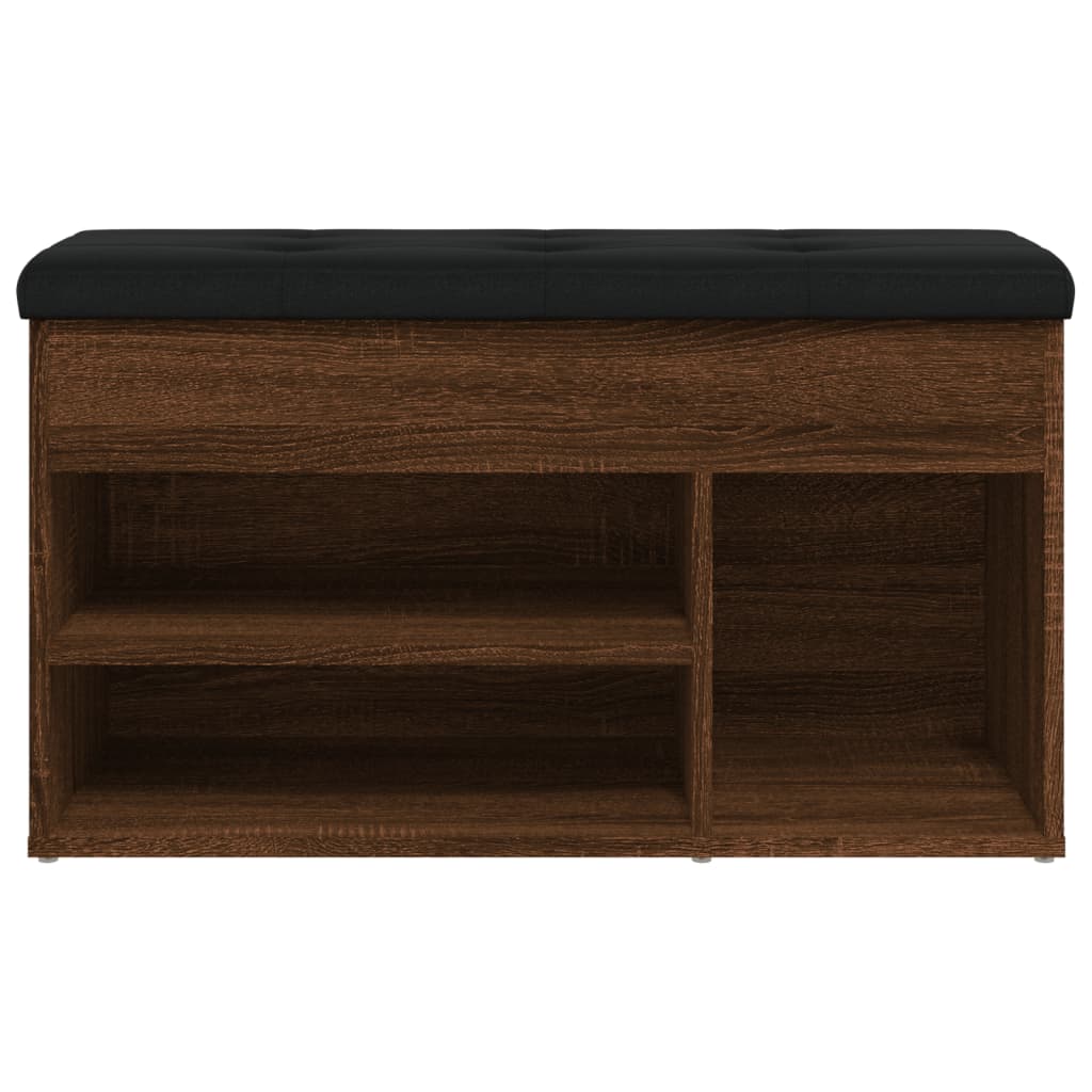Barna tölgy színű szerelt fa cipőtároló pad 82 x 32 x 45,5 cm Barna tölgy színű szerelt fa cipőtároló pad 82 x 32 x 45,5 cm