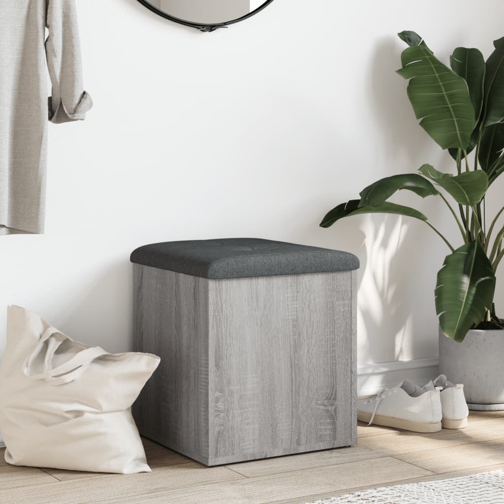 Szürke sonoma színű szerelt fa tárolópad 42 x 42 x 45 cm