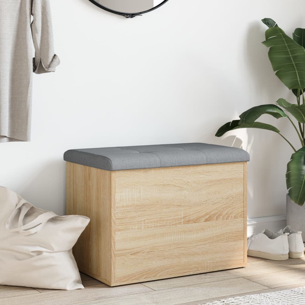 Sonoma tölgy színű szerelt fa tárolópad 62 x 42 x 45 cm