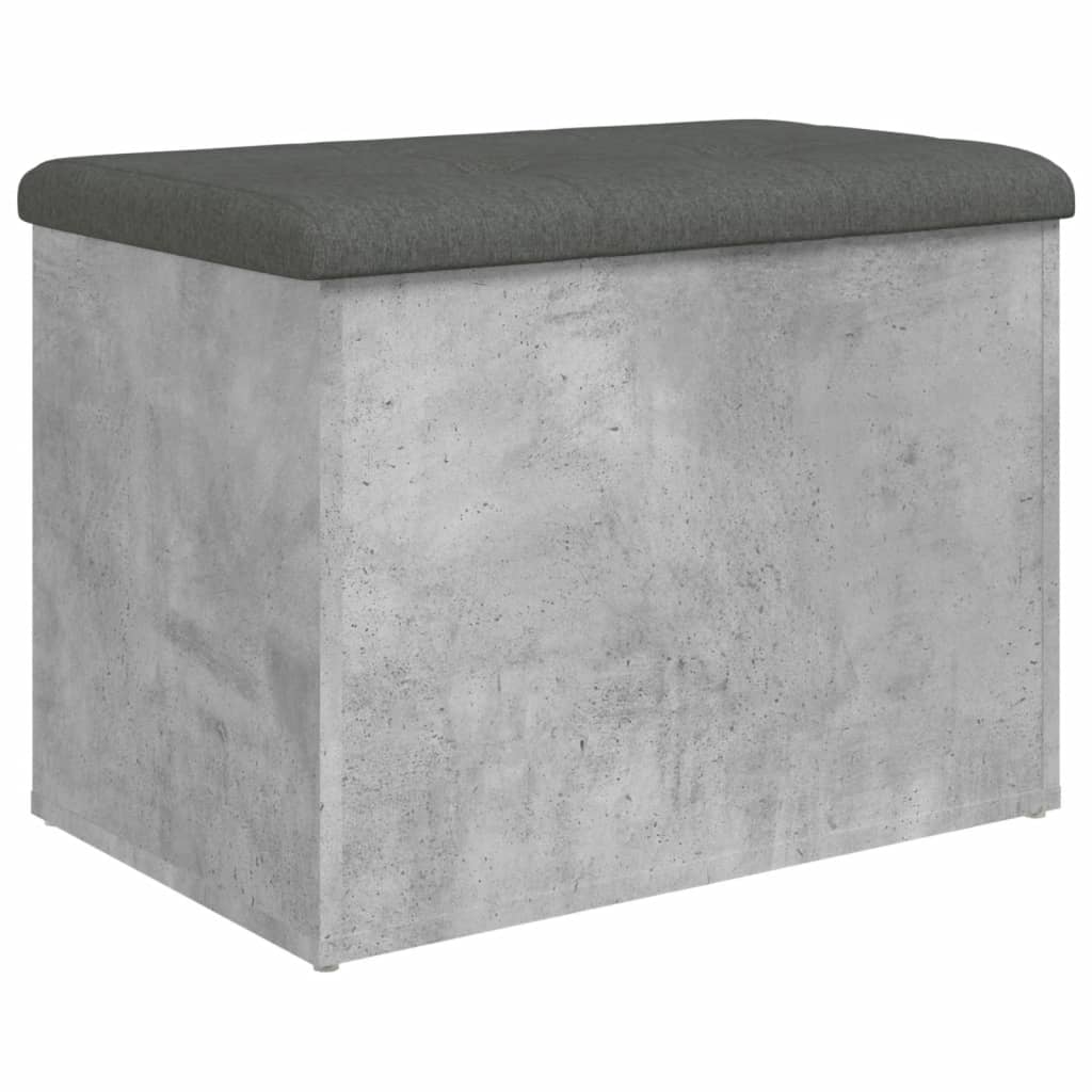 Betonszürke szerelt fa tárolópad 62 x 42 x 45 cm