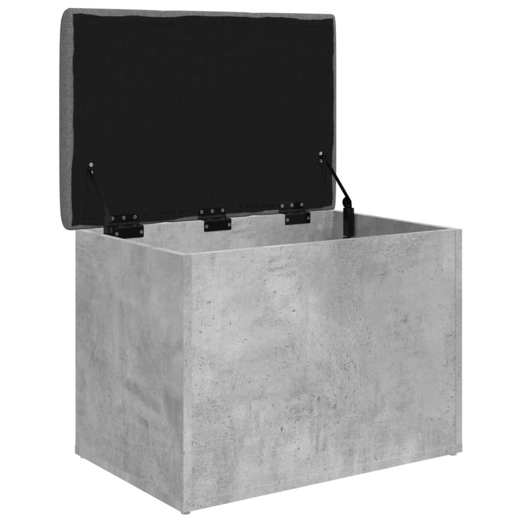 Betonszürke szerelt fa tárolópad 62 x 42 x 45 cm