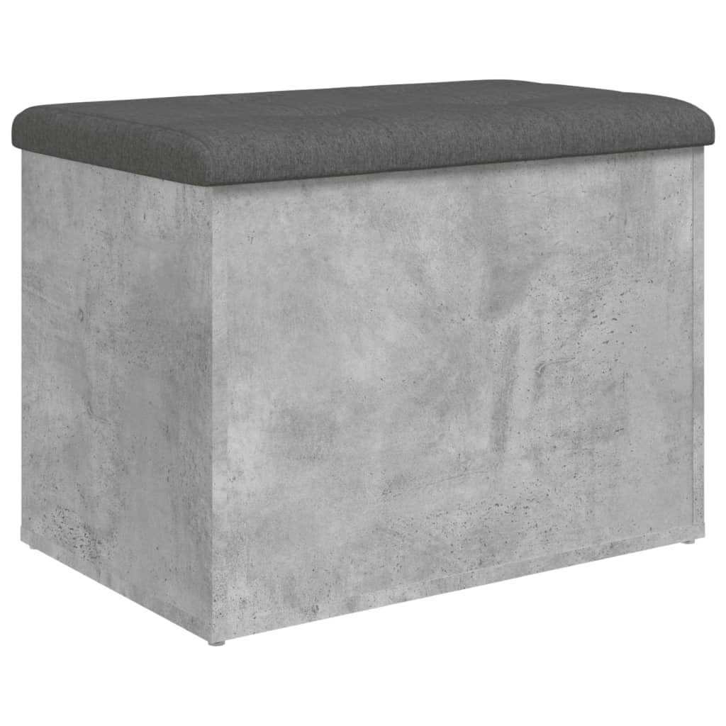 Betonszürke szerelt fa tárolópad 62 x 42 x 45 cm