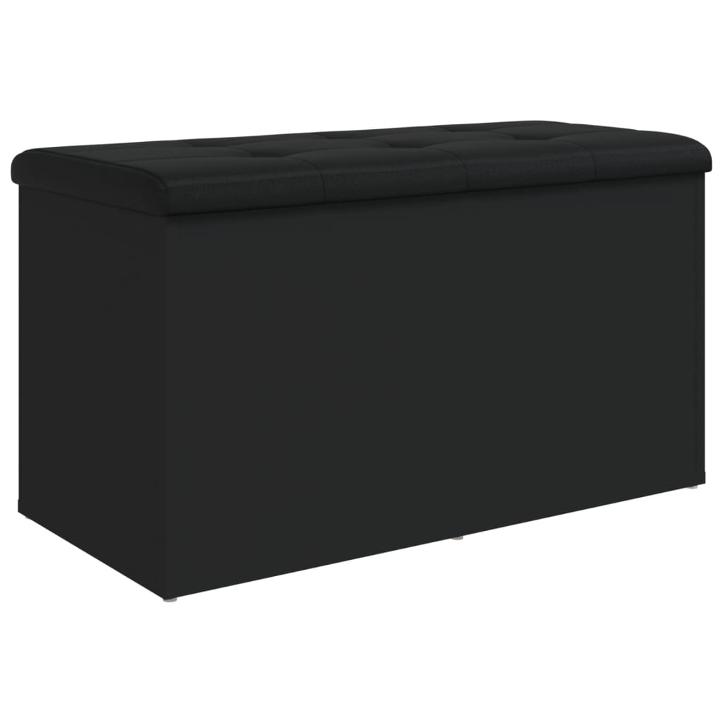 Fekete szerelt fa tárolópad 82 x 42 x 45 cm Fekete szerelt fa tárolópad 82 x 42 x 45 cm