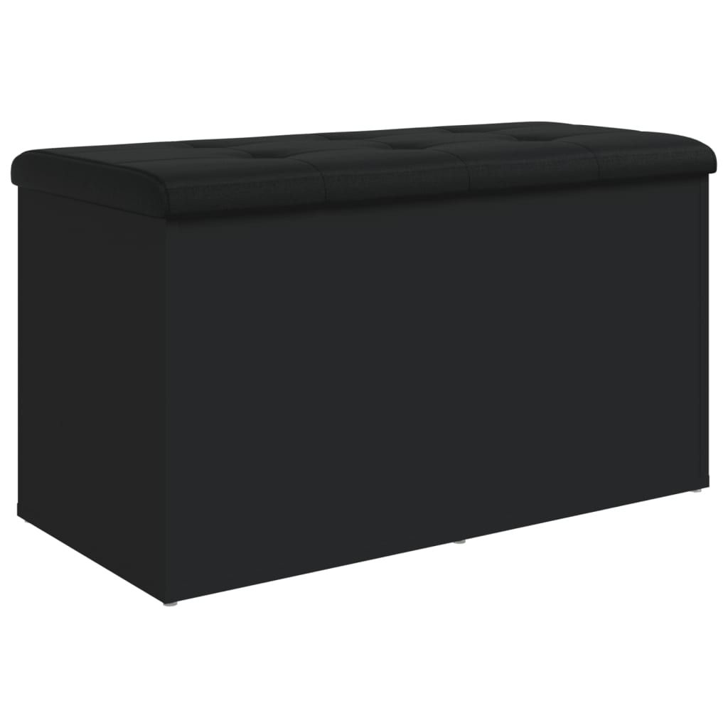 Fekete szerelt fa tárolópad 82 x 42 x 45 cm Fekete szerelt fa tárolópad 82 x 42 x 45 cm