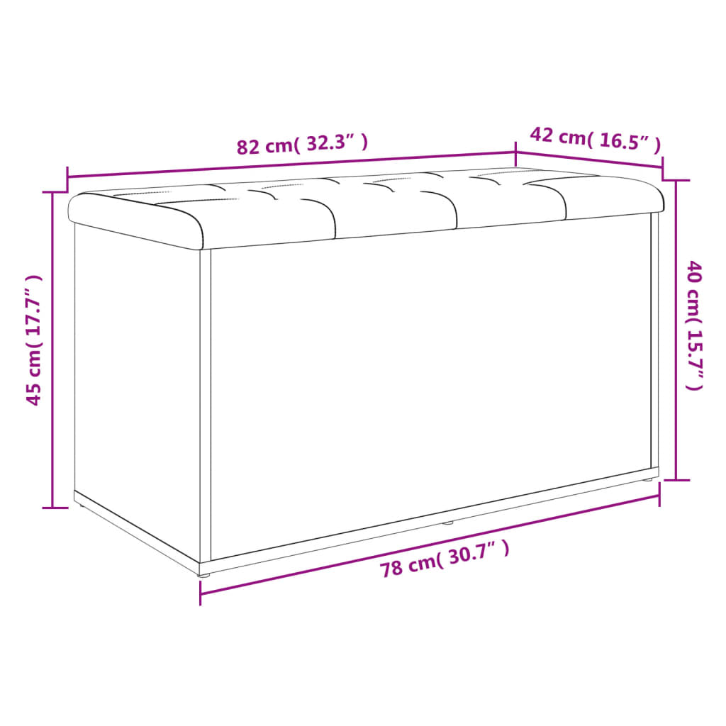 Fekete szerelt fa tárolópad 82 x 42 x 45 cm Fekete szerelt fa tárolópad 82 x 42 x 45 cm