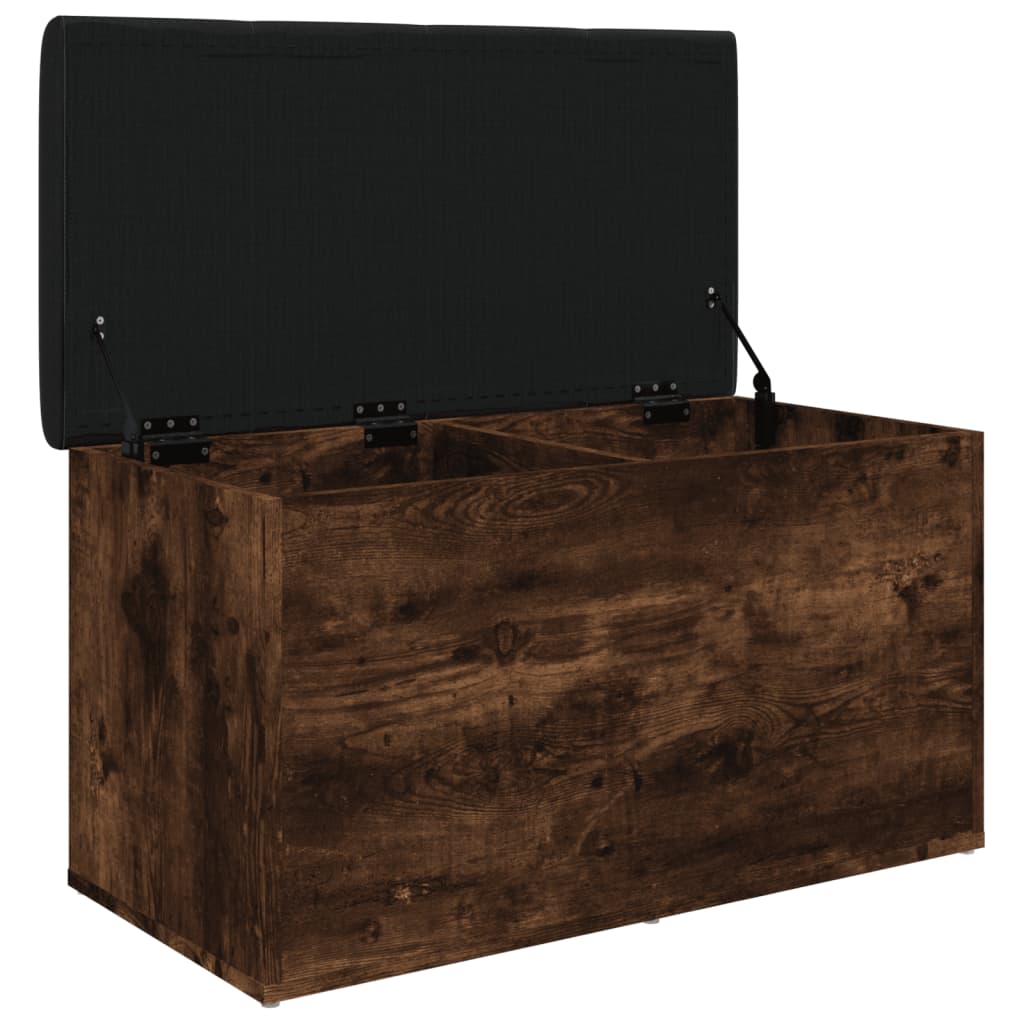 Füstös tölgy színű szerelt fa tárolópad 82 x 42 x 45 cm