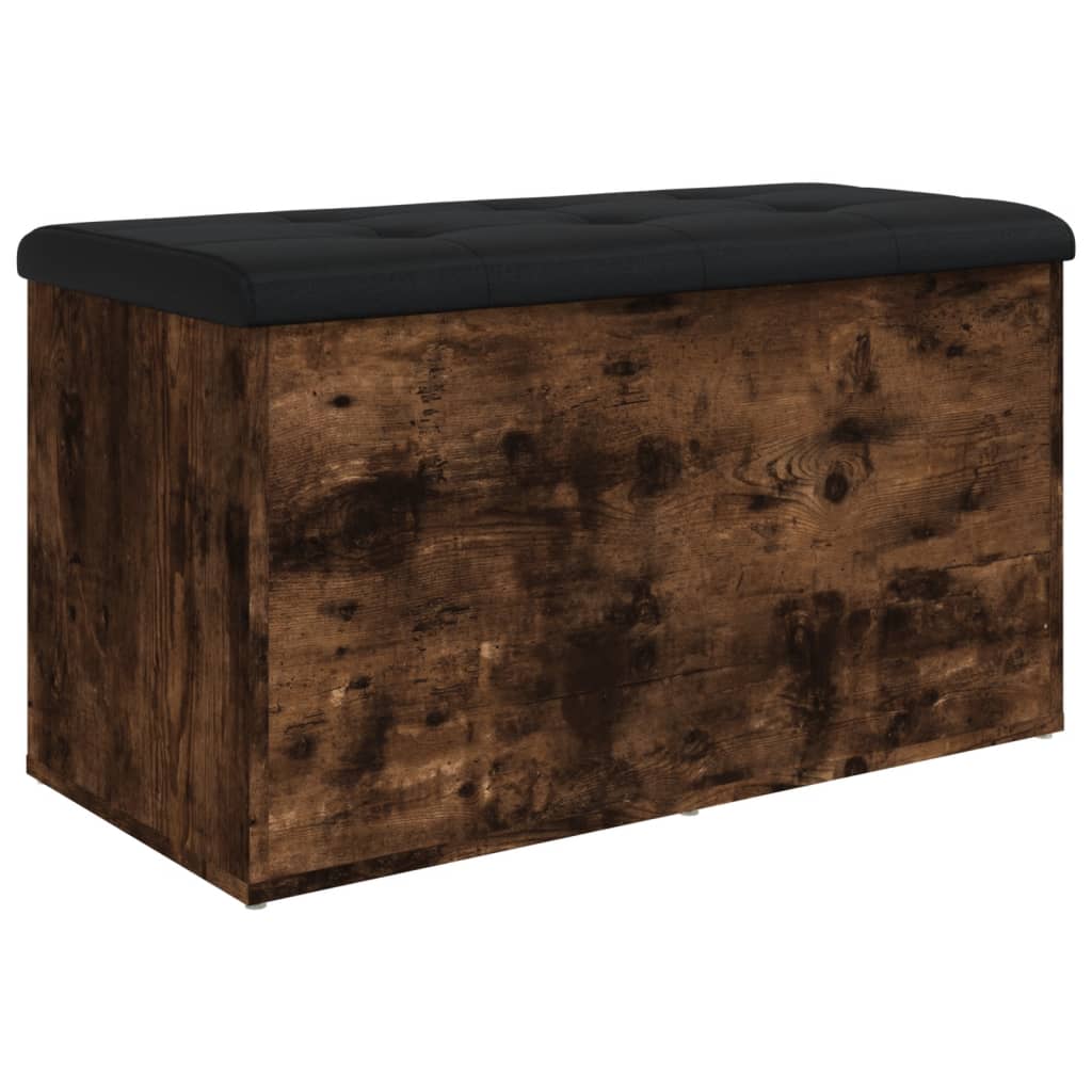 Füstös tölgy színű szerelt fa tárolópad 82 x 42 x 45 cm