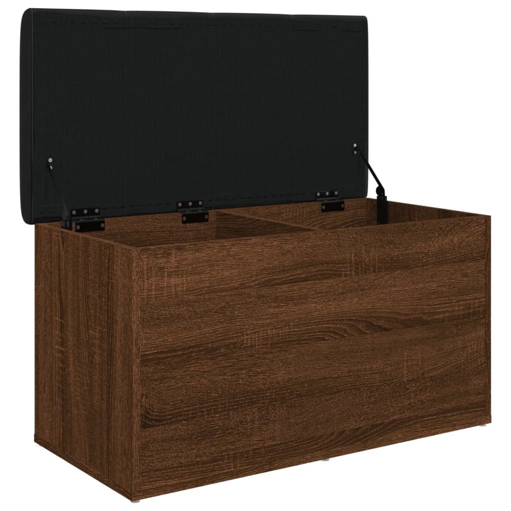 Barna tölgy színű szerelt fa tárolópad 82 x 42 x 45 cm