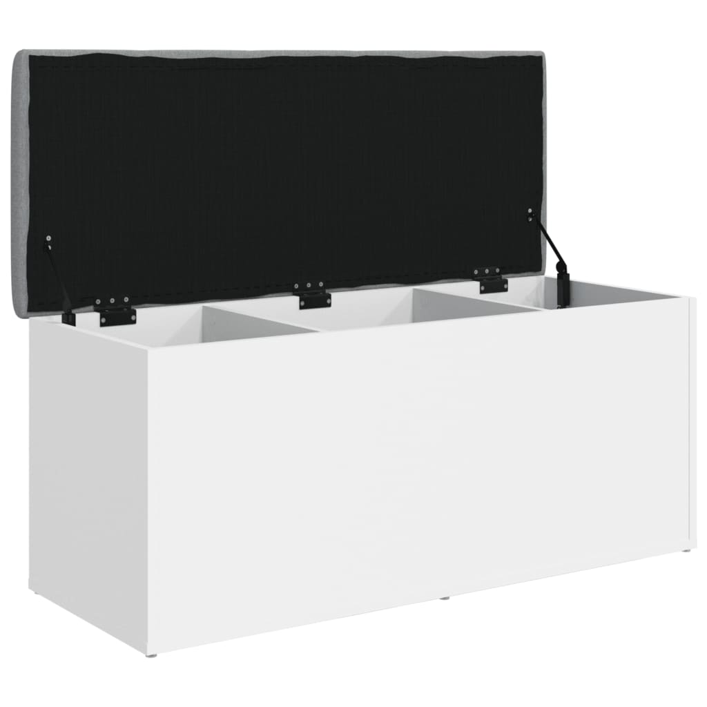 Fehér szerelt fa tárolópad 102 x 42 x 45 cm Fehér szerelt fa tárolópad 102 x 42 x 45 cm