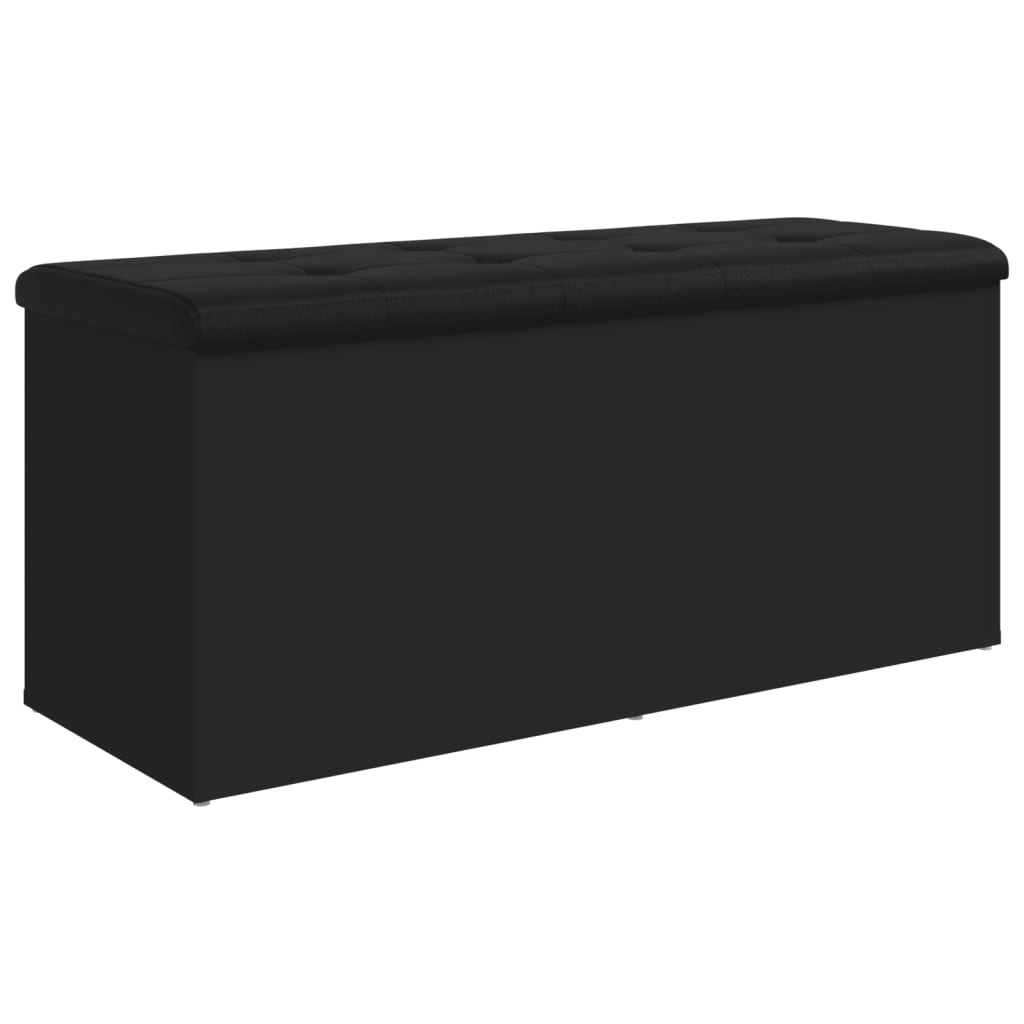 Fekete szerelt fa tárolópad 102 x 42 x 45 cm