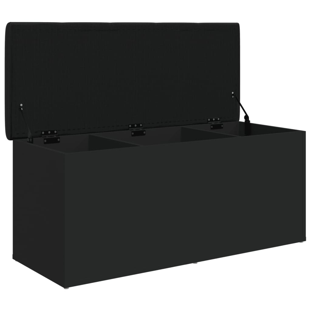 Fekete szerelt fa tárolópad 102 x 42 x 45 cm