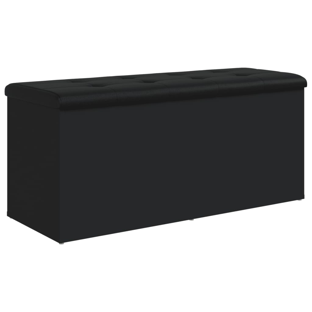 Fekete szerelt fa tárolópad 102 x 42 x 45 cm