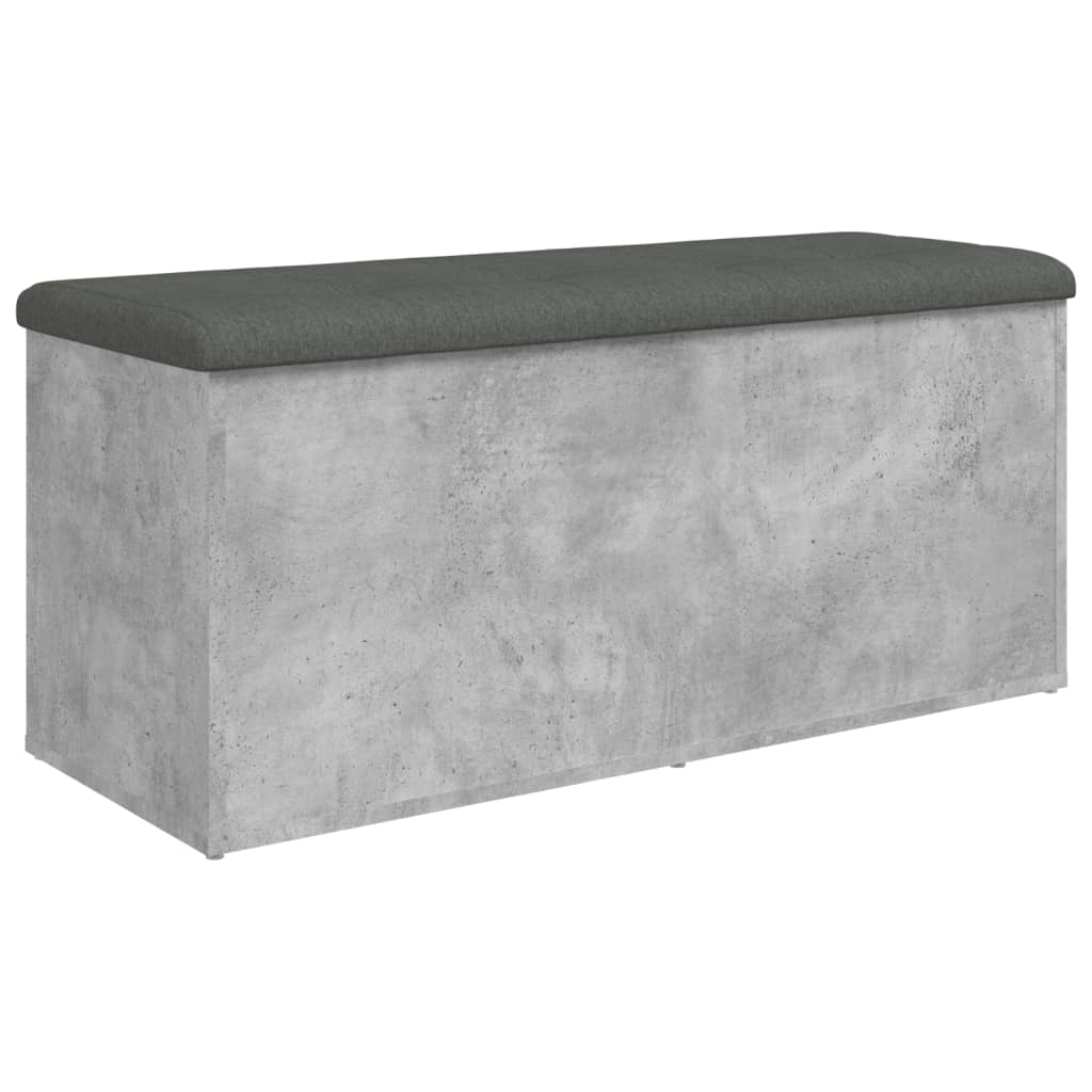 Betonszürke szerelt fa tárolópad 102 x 42 x 45 cm
