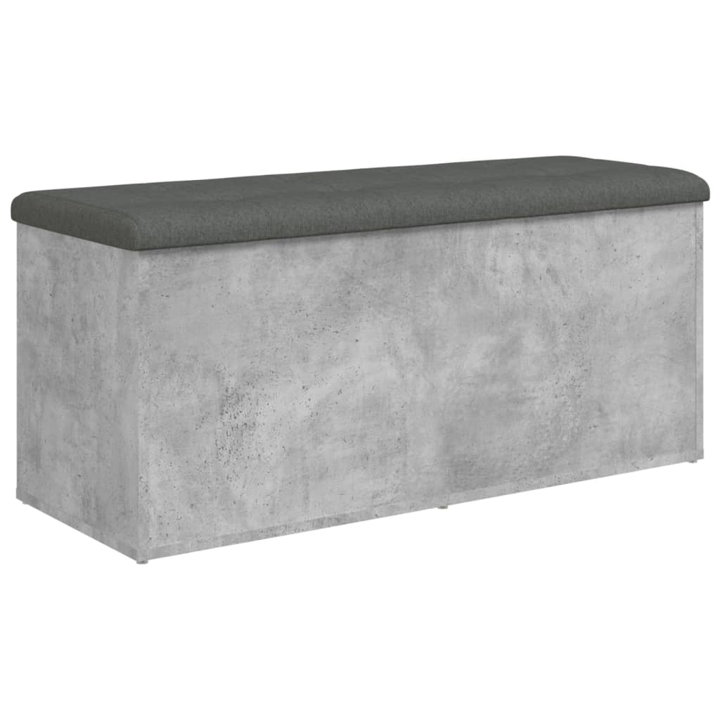 Betonszürke szerelt fa tárolópad 102 x 42 x 45 cm