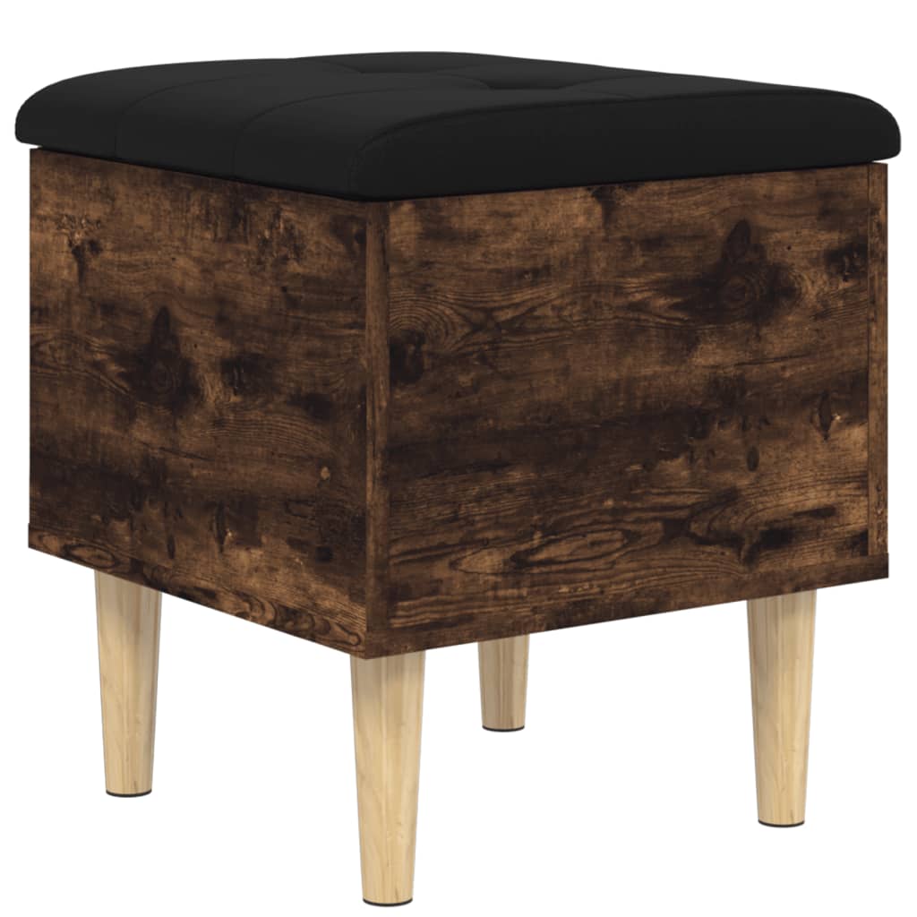 Füstös tölgy színű szerelt fa tárolópad 42x42x46 cm