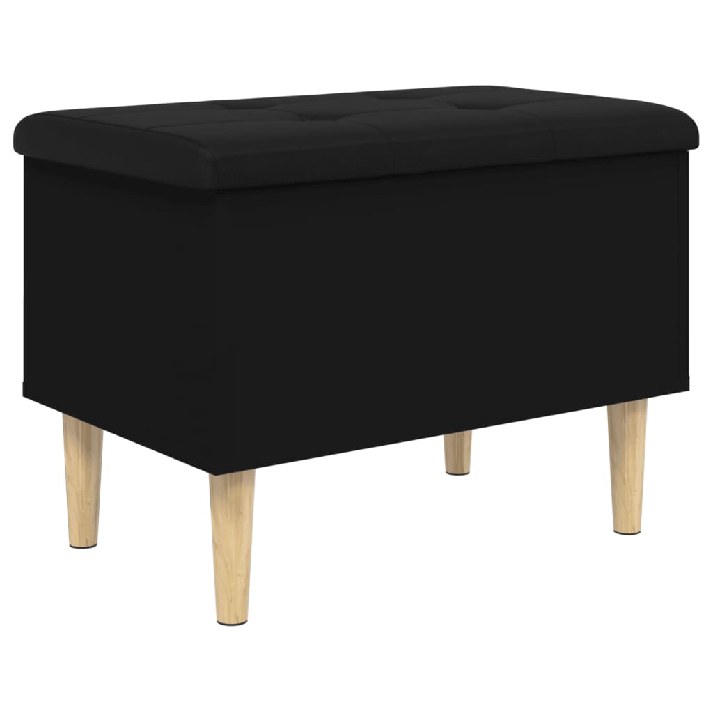 Fekete szerelt fa tárolópad 62x42x46 cm Fekete szerelt fa tárolópad 62x42x46 cm